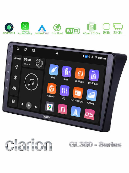 Clarion Car Audio System for Nissan Navara / Pathfinder 2006-2011 (Bluetooth/USB/AUX/WiFi/GPS/Apple-Carplay/Android-Auto) with Touch Screen 9"