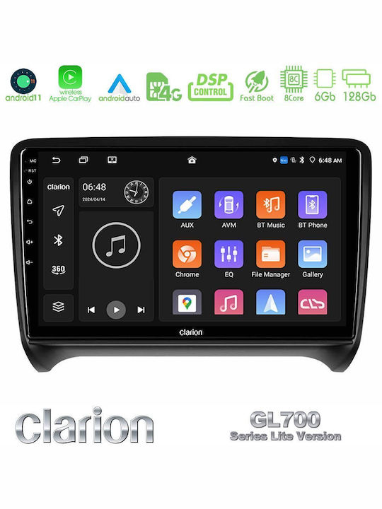Clarion Sistem Audio Auto pentru Audi Magazin online 2007-2015 (Bluetooth/USB/WiFi/GPS/Apple-Carplay/Android-Auto) cu Ecran Tactil 9"