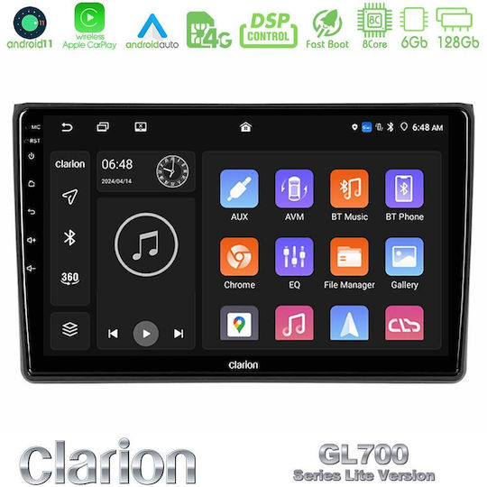 Clarion Ηχοσύστημα Αυτοκινήτου για Seat Exeo Audi A4 2008-2013 (Bluetooth/USB/WiFi/GPS/Apple-Carplay/Android-Auto) με Οθόνη Αφής 9"