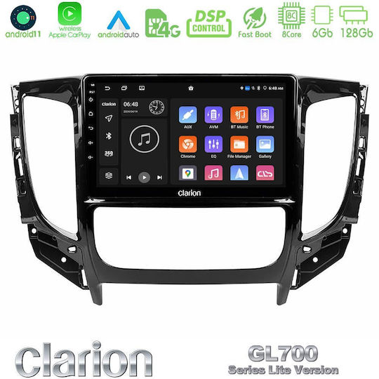 Clarion Ηχοσύστημα Αυτοκινήτου για Fiat Fullback Mitsubishi L200 2015-2019 με A/C (Bluetooth/USB/WiFi/GPS/Apple-Carplay/Android-Auto) με Οθόνη Αφής 9"