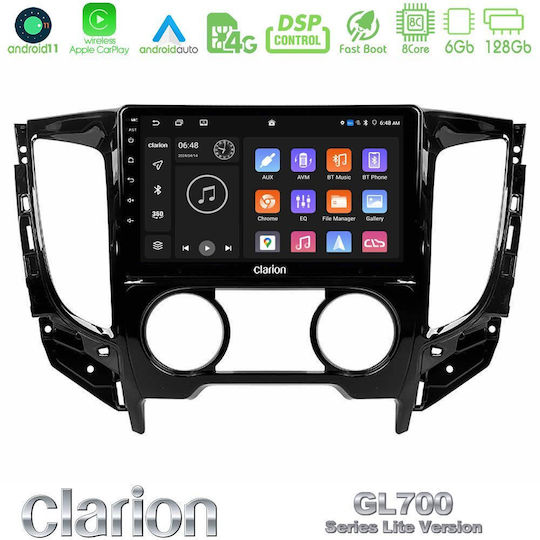 Clarion Car Audio System for Fiat Fullback Mitsubishi L200 2015-2019 with A/C (Bluetooth/USB/WiFi/GPS/Apple-Carplay/Android-Auto) with Touch Screen 9"