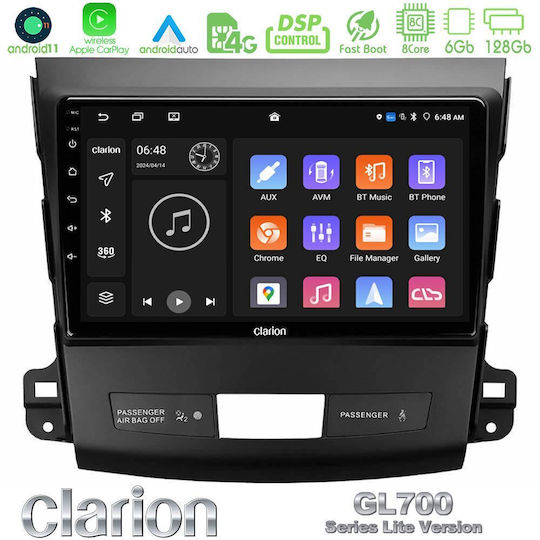 Clarion Car Audio System for Peugeot 4007 Mitsubishi Outlander Citroen C-Crosser 4007 (Bluetooth/USB/WiFi/GPS/Apple-Carplay/Android-Auto) with Touch Screen 9"
