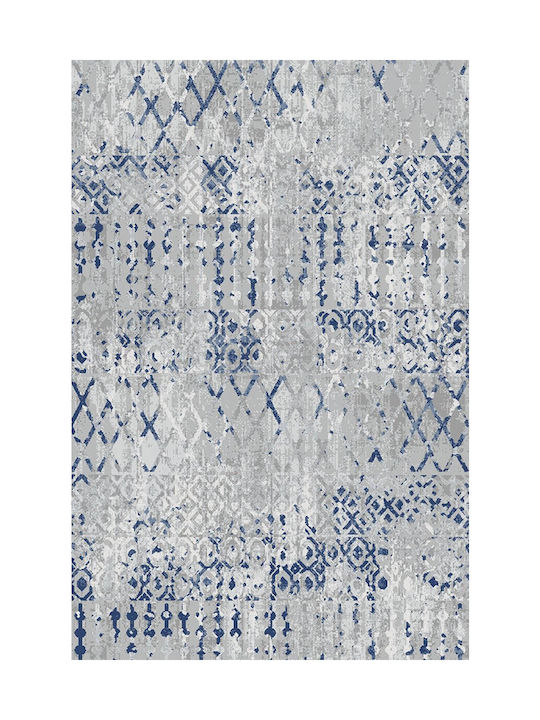 Rug Rectangular Light Grey Blue