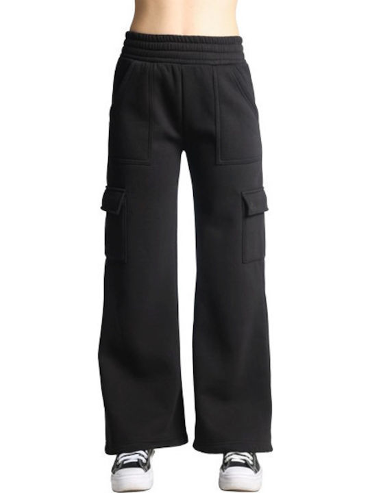 Paco & Co Women's Fabric Cargo Trousers Black