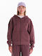 Long Women's Sweatshirt Jacket Hooded Purple