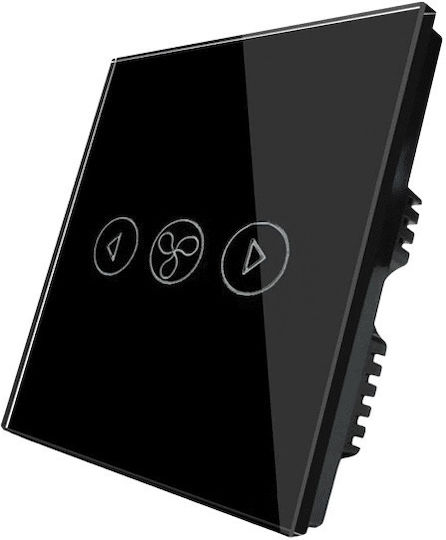 Elmark Încastrat Comutator de Perete Wi-Fi Ventilator Negru