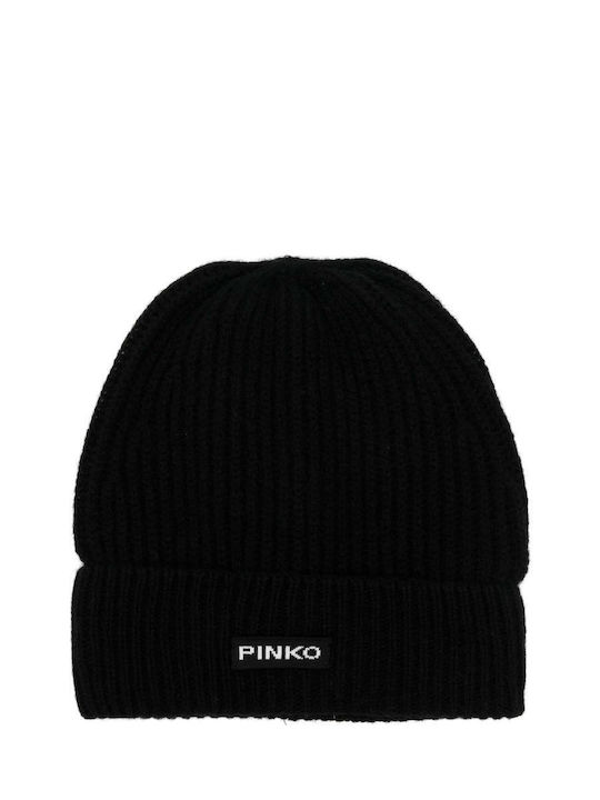 Pinko Beanie Beanie with Rib Knit in Black color