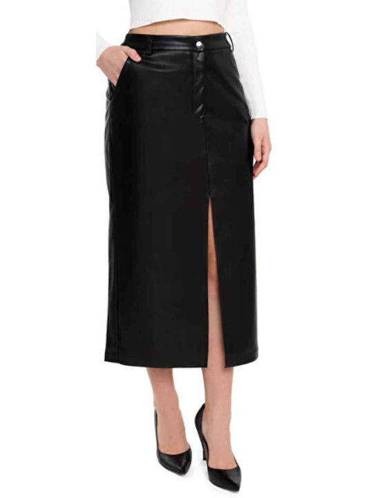 Only Leather Skirt Black