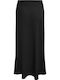 Satin High-waisted Maxi Skirt Black