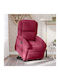 Relaxsessel mit Fußhocker Samt Bordeaux 71x86.5x99.5cm
