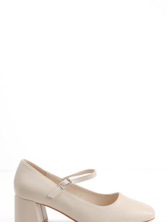 Ligglo Beige Heels with Strap