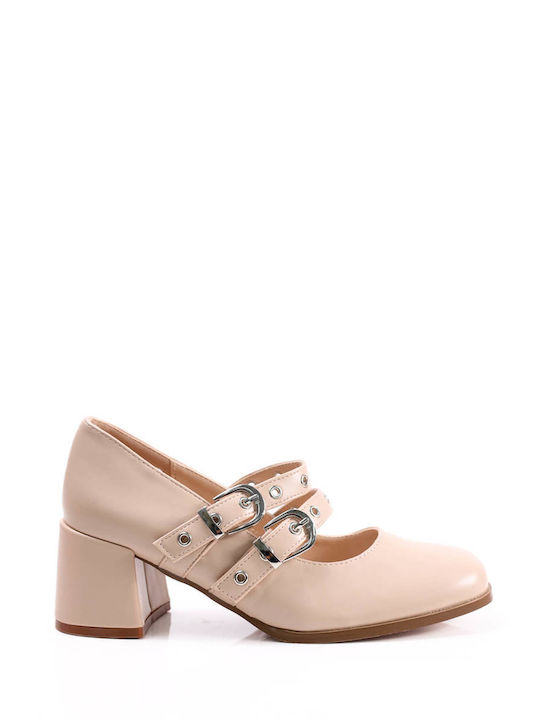 Ligglo Leather Beige Heels