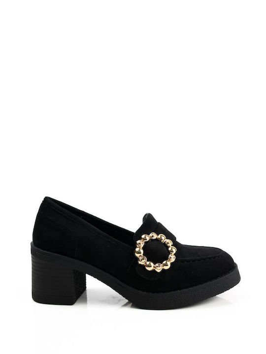 Ligglo Suede Pantofi cu toc Negre