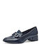 Lackleder Damen Loafers in Blau Farbe