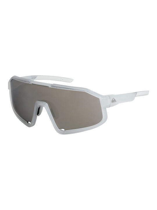 Quiksilver Sunglasses with White Plastic Frame and Silver Mirror Lens EQYEY03203-XWWS