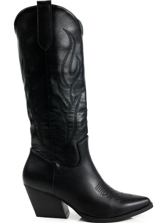 Ligglo Leather Women's Cowboy Black Boots