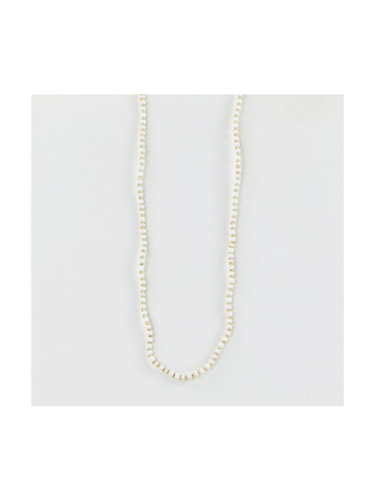 Cream Gold Beaded Necklace