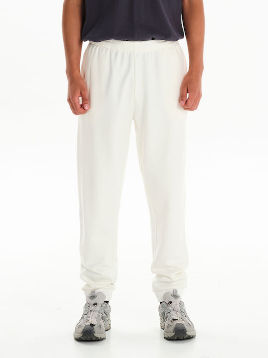 Emerson Sweatpants with Elastic White