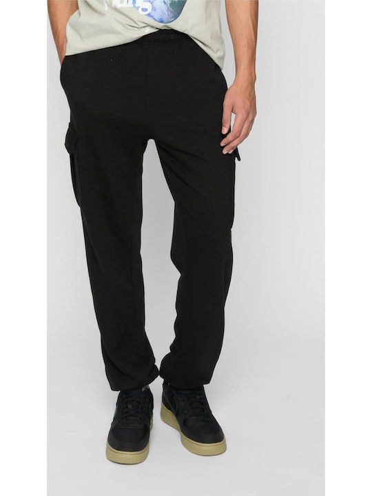 Cargo Sweatpants with Elastic Black