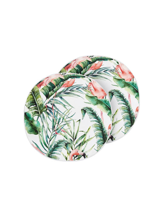 Beliani Waterproof Garden Chair Cushion Green 2pcs 40x40cm.