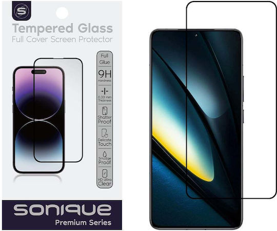 Hardy Glass Sonique Premium Series HD Full Cover 9H Xiaomi Poco F6 5G Poco F6 Pro 5G Black