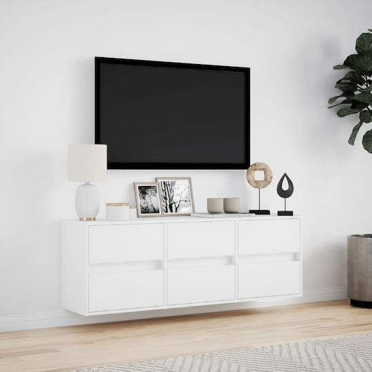 White TV Stand L130xD31xH45cm
