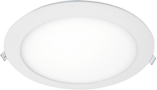 Elmark Στρογγυλό Χωνευτό LED Panel 24W με Ψυχρό Λευκό Φως 6500K