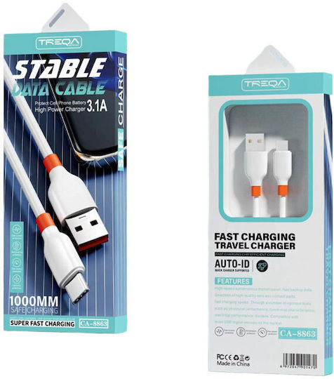 Treqa USB 2.0 Cable USB-C male - USB-A 1m (CA-8863)