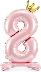 Ballonbasis Nummer 8 Rosa Krone