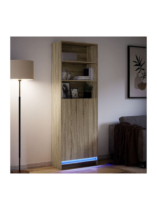 Bibliothek mit LED Oak 69x32.5x200cm