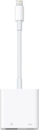 Apple Μετατροπέας Lightning male σε Lightning / USB-A female Λευκό 1τμχ MX5J3ZM/A