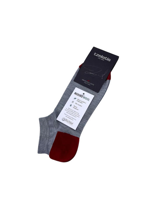 Tzelatis Socks Γκρι Μεσαίο - Μπορντώ