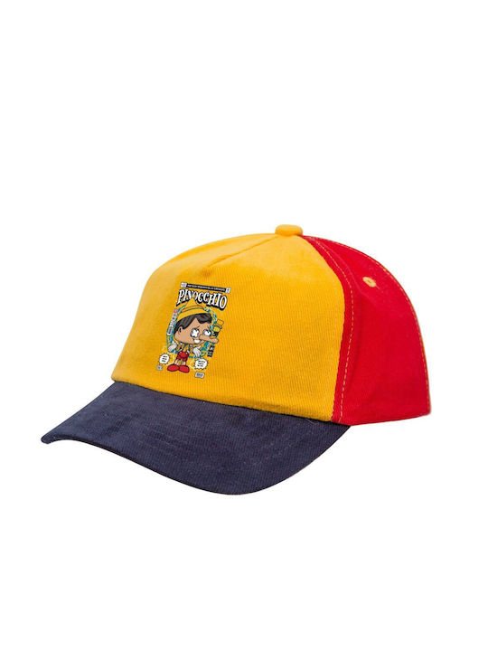 Koupakoupa Kids' Hat Jockey Fabric Pinocchio Yellow