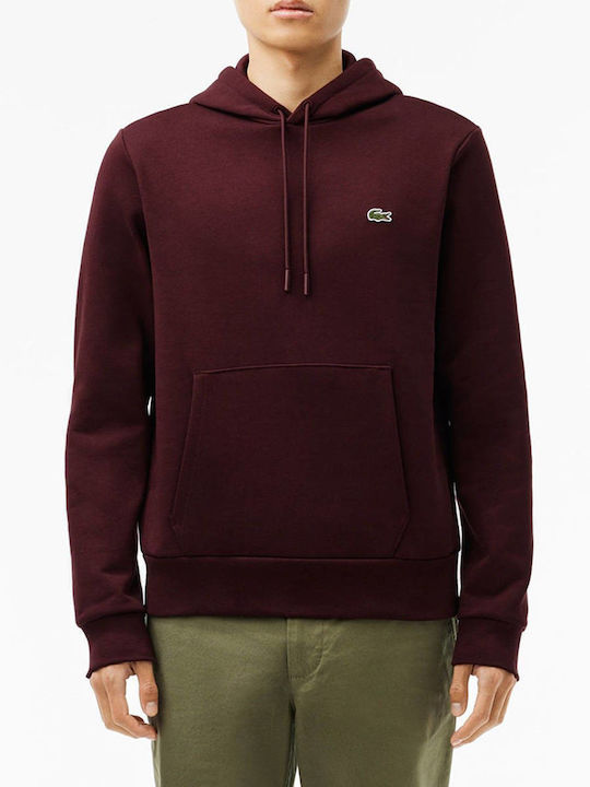 Lacoste Φούτερ με Κουκούλα Red Wine