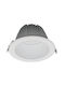 Elmark Round Metallic Recessed Spot with Integrated LED and Warm White Light White 21.7x21.7cm. 1pcs