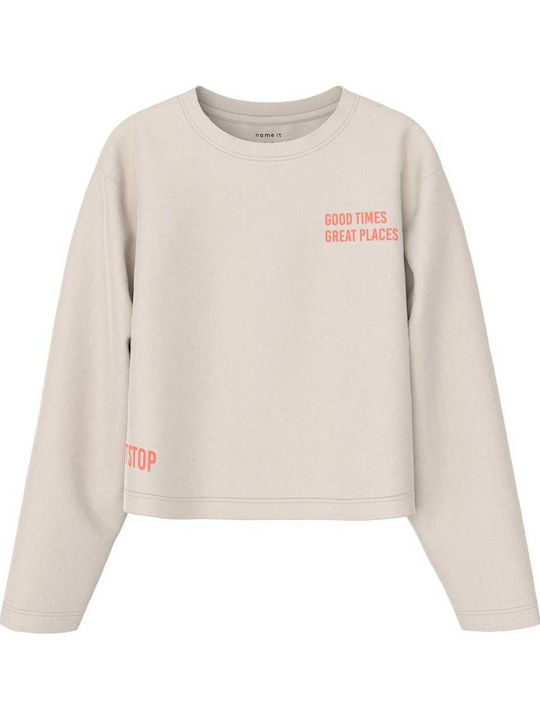 Name It Kinder-Crop-Top Langarm Ecru
