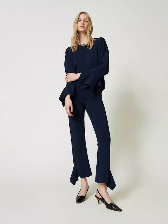 Twinset Femei Tesatura Pantaloni Navy