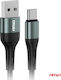AMiO USB-A to Lightning Cable Μαύρο 1m (03913)