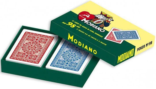 Modiano 98 Standard Index Poker Box Set Red & Blue