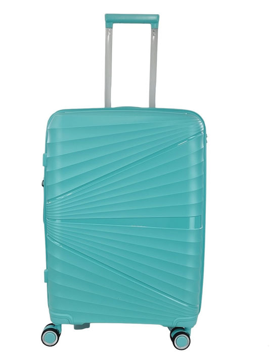 Ormi PP8804 Medium Hard Turquoise Suitcase With 4 Wheels Height 65cm
