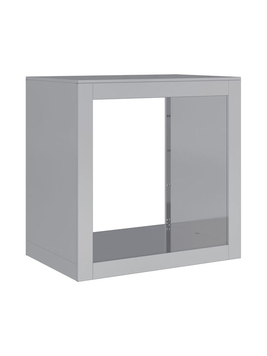 vidaXL Metallic Shelf Wood Storage 60x40x60cm Gray