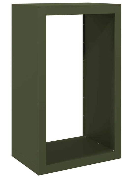 vidaXL Metallic Shelf Wood Storage 60x40x100cm ...