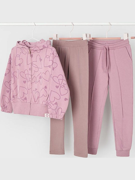 Kids Sweatpants Set Pink 3pcs