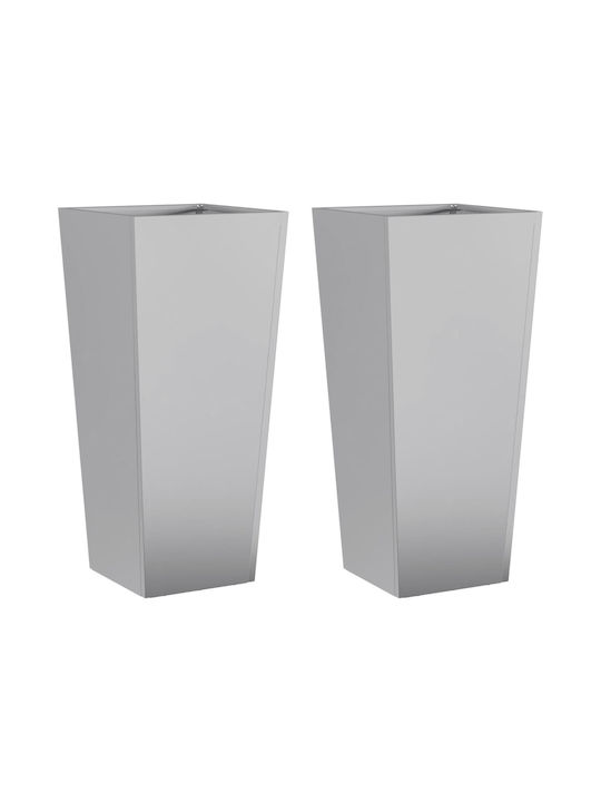 vidaXL Set 2 Blumenkästen Metall Grey