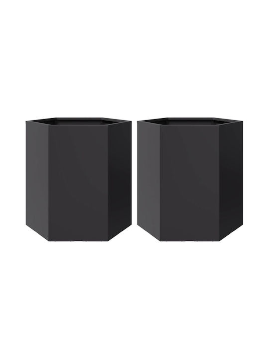 vidaXL Planter Box 46x45cm Set 2pcs Black 851109