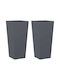 vidaXL Set 2 Planters Metal Charcoal