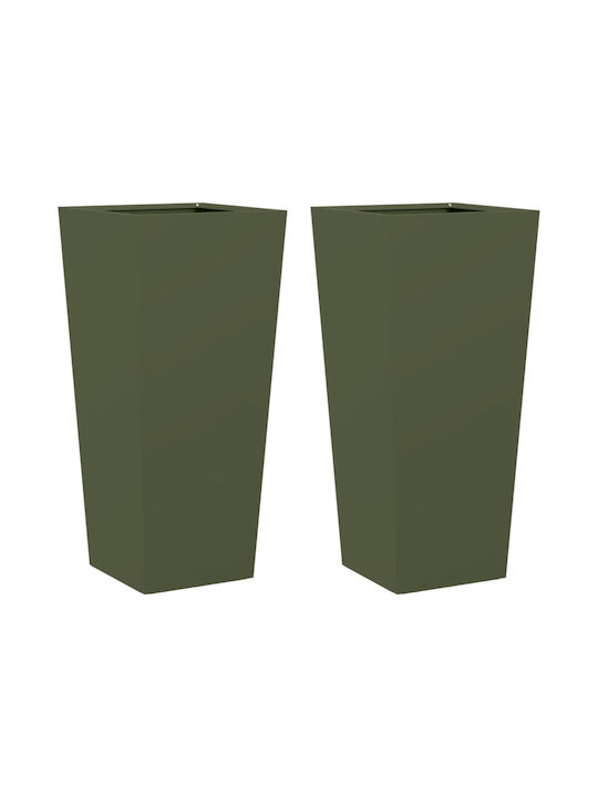 vidaXL Planter Box 35x75cm Set 2buc Λαδί, Πράσινο 851087