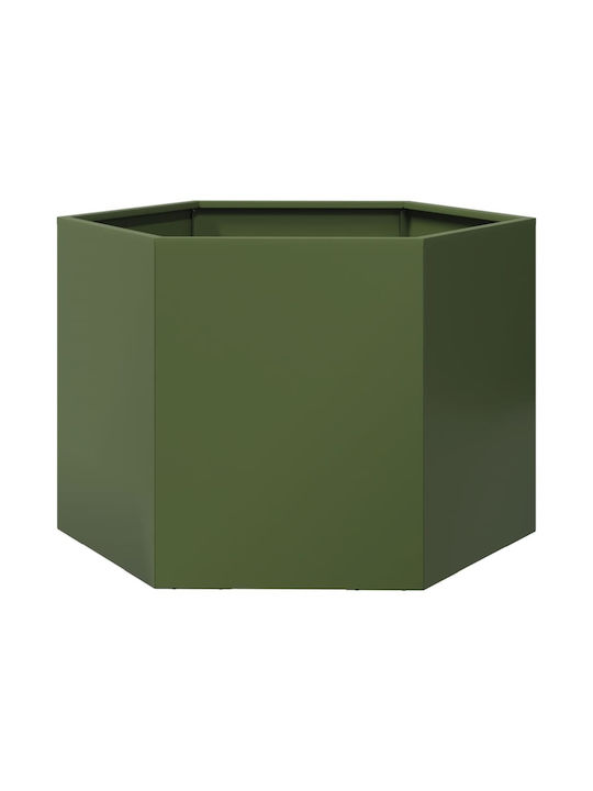 vidaXL Planter Box Metallic Olive Green 69x60x4...