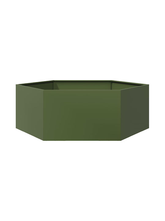 vidaXL Кутия за саксии Метал Olive Green 138x12...