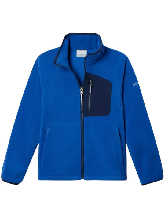 Columbia Kids Cardigan Fleece Mountain Blue/Collegiate Navy Fast Trek